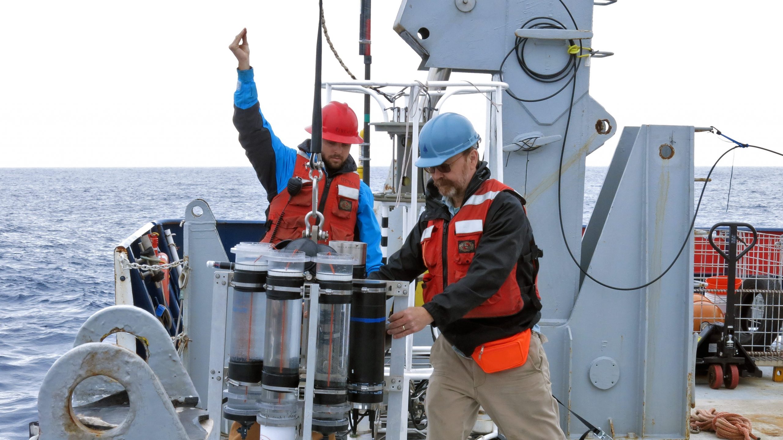 Scientists deploy sediment trap