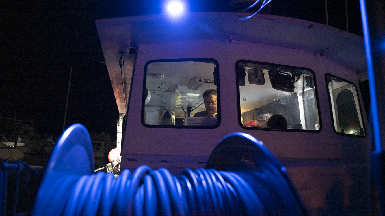 Captain David Ullman preps Catapult for a 2:30am departure. (Photo: Jennifer Berglund)