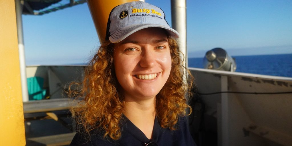 Ciara Willis is a PhD. candidate in the MIT-WHOI Joint Program, focusing on biological oceanography in WHOI fish ecologist Joel Llopiz’s lab. (Photo by Andrea Vale © Woods Hole Oceanographic Institution)